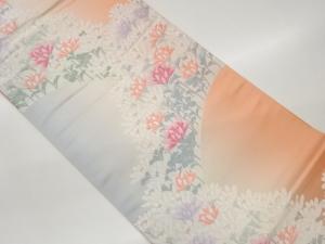 草花模様織出し袋帯